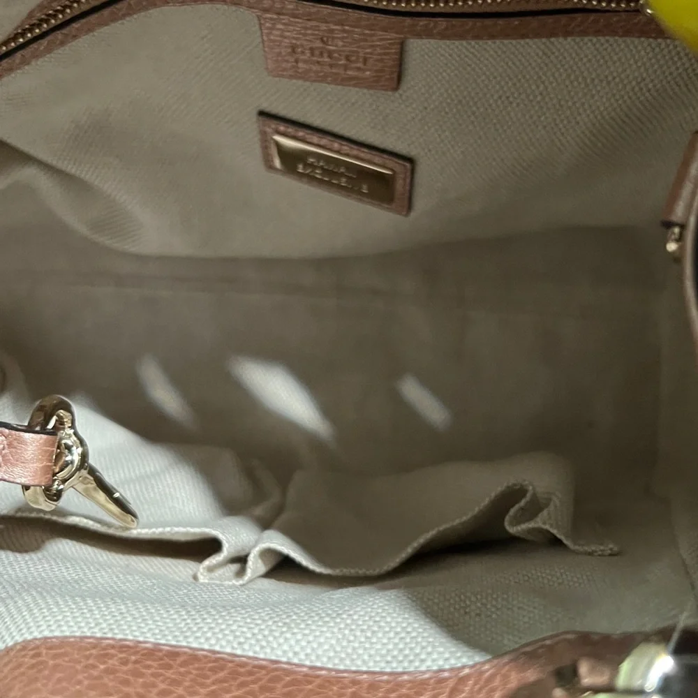 Gucci Soho Chain Strap Shoulder Bag Leather medium it’s 2way with strap &Wallet - Picture 9 of 16